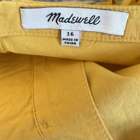 Madewell Mustard Eyelet Frilled Strap Scalloped Hem Jumpsuit Size 16 - Picture 13 of 15
